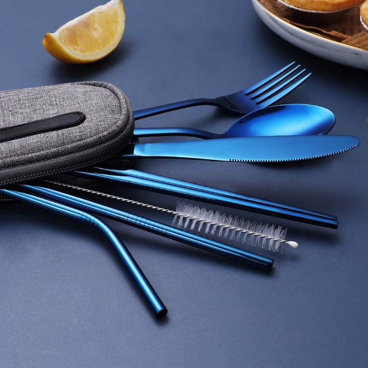 Portable Stainless Steel Cutlery Set - Travel Essential!-Black-Nora Luxe