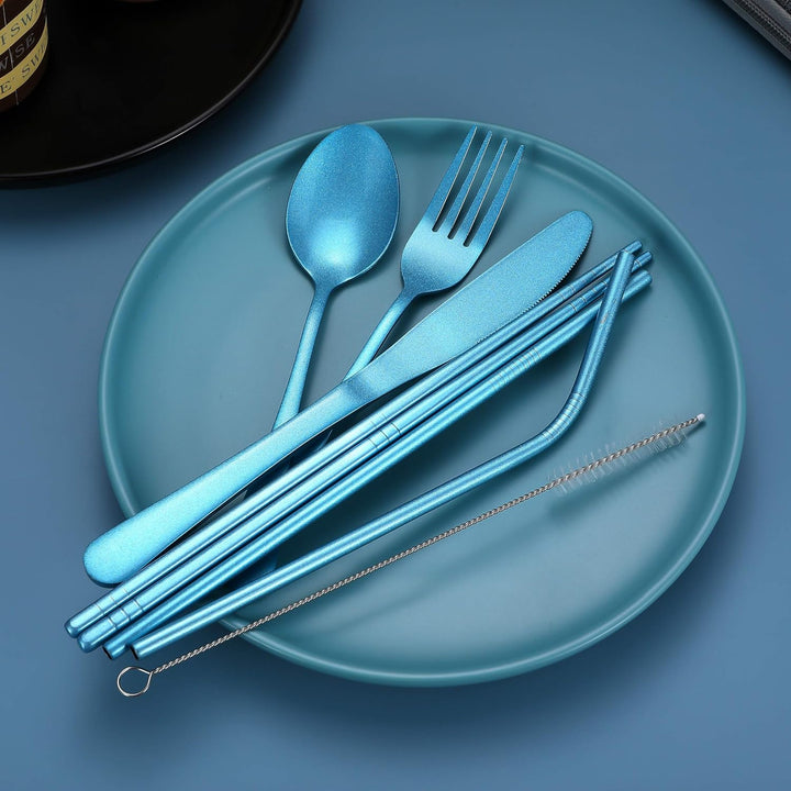 Portable Stainless Steel Cutlery Set - Travel Essential!-Black-Nora Luxe