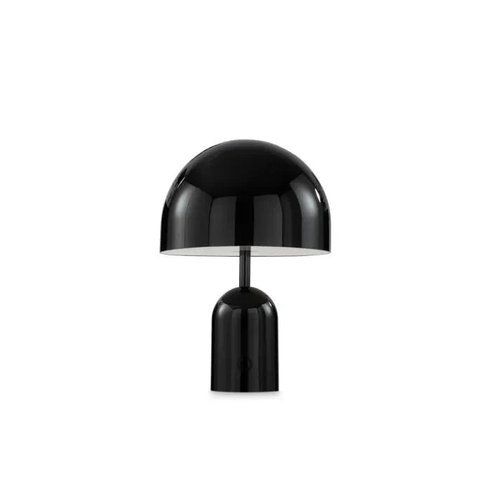 Portable Table Lamp with Chrome Finish - ChromeGlow-Black-Nora Luxe