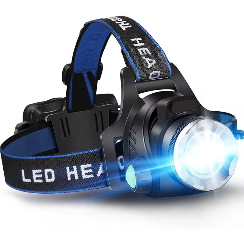 POWERFUL WATERPROOF LED HEADLAMP WITH ZOOM & RECHARGEABLE BATTERY FOR OUTDOOR ACTIVITIES-Nora Luxe