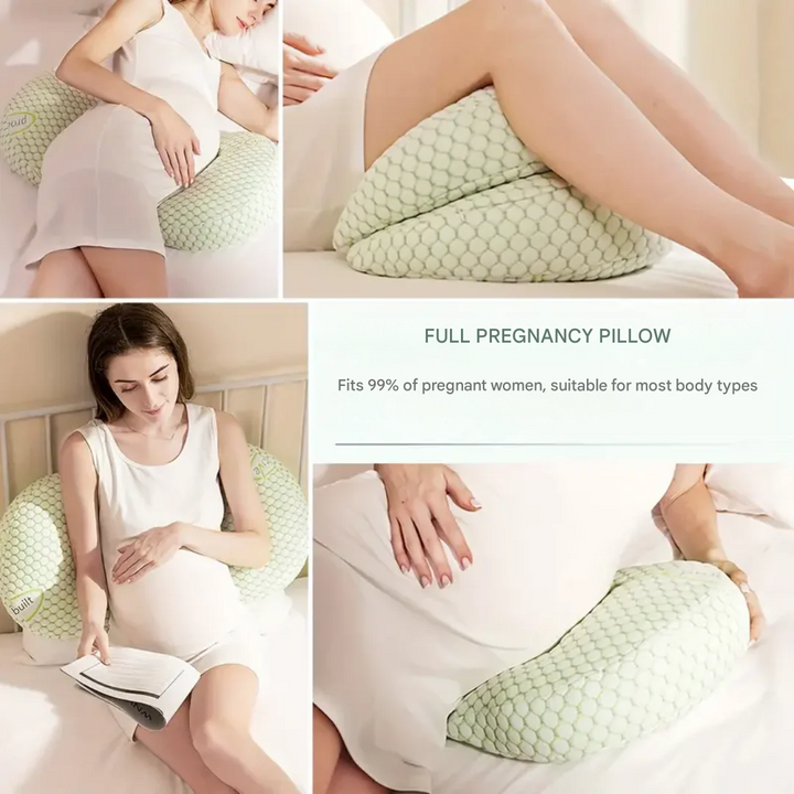 Pregnancy Pillow for Optimal Support - MamaComfort-Green-Nora Luxe