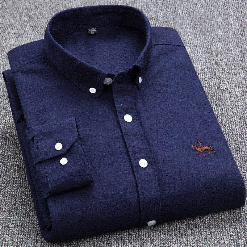 Premium Cotton Shirt - Hugo-Dark Blue-40 / ~M-Nora Luxe