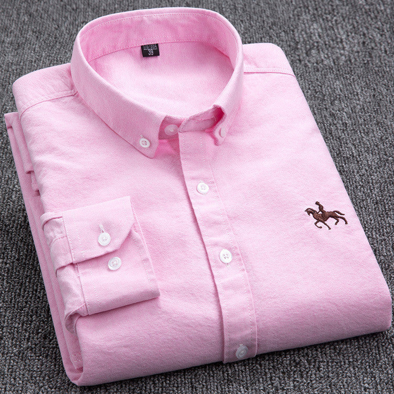 Premium Cotton Shirt - Hugo-Pink-40 / ~M-Nora Luxe