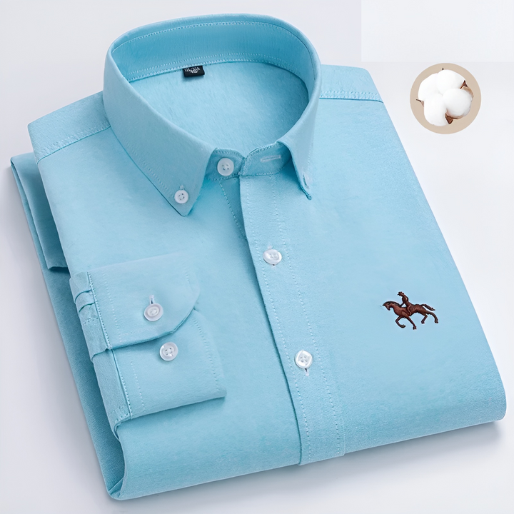 Premium Cotton Shirt - Hugo-Turquoise-40 / ~M-Nora Luxe