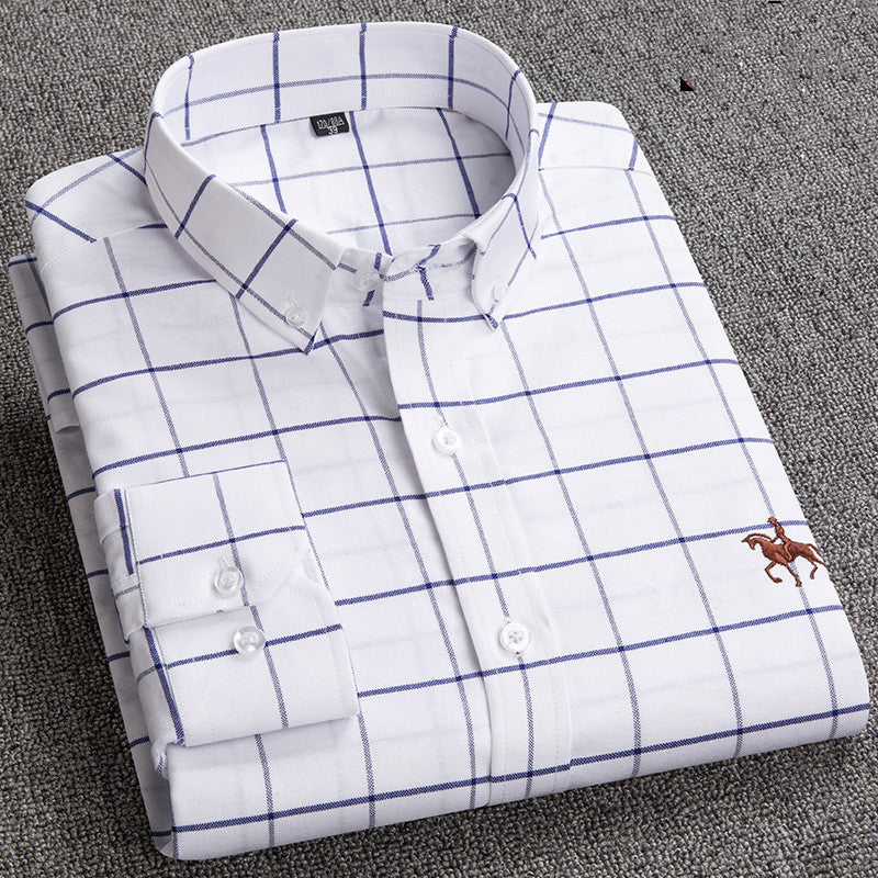 Premium Cotton Shirt - Hugo-White Checkered-40 / ~M-Nora Luxe