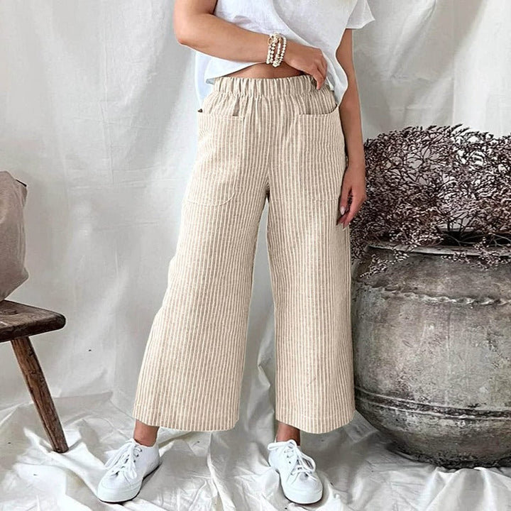 Premium Linen Trousers for Women - Sophia-Beige-S-Nora Luxe