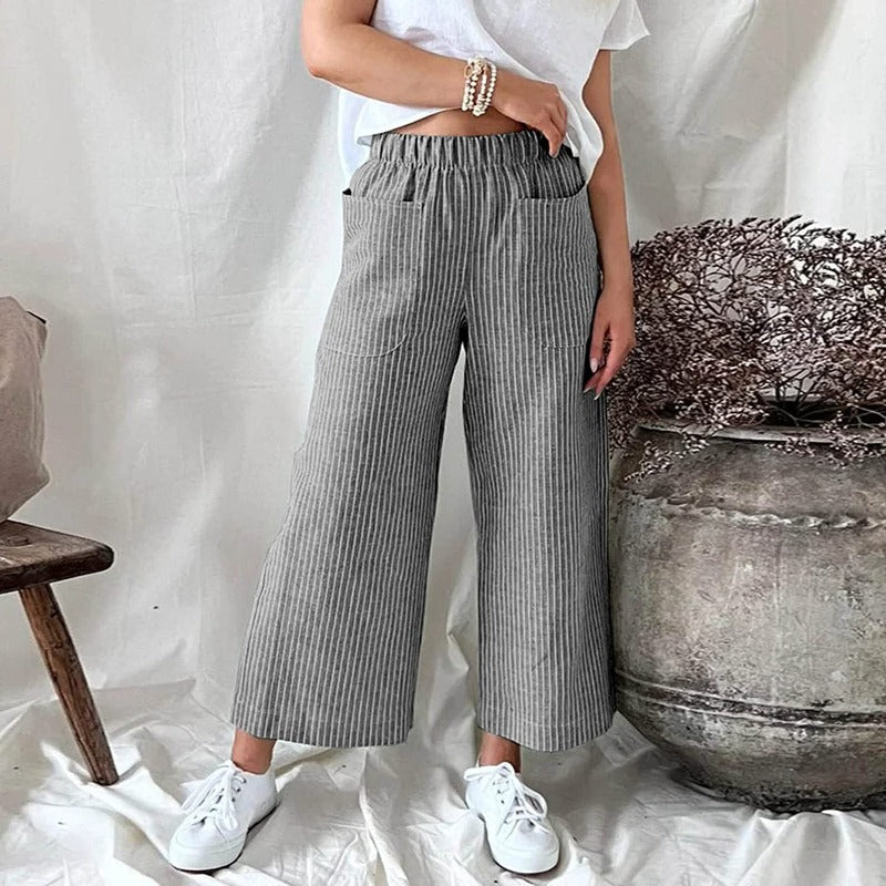 Premium Linen Trousers for Women - Sophia-Gray-S-Nora Luxe