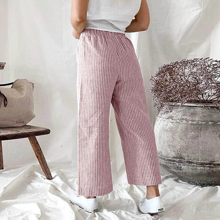 Premium Linen Trousers for Women - Sophia-Pink-S-Nora Luxe