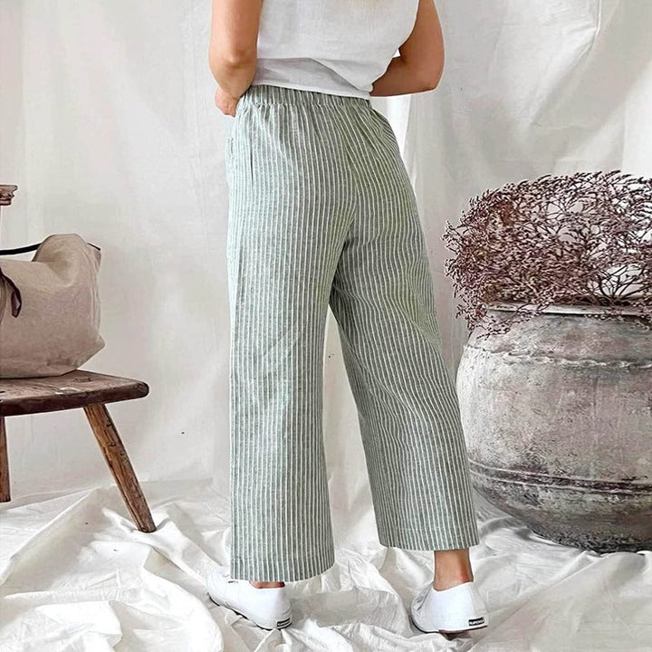 Premium Linen Trousers for Women - Sophia-Pink-S-Nora Luxe