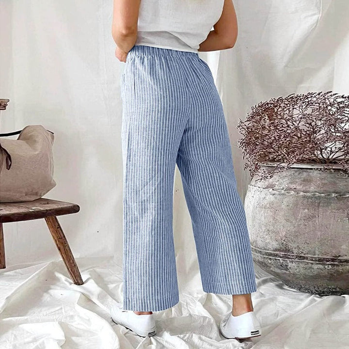 Premium Linen Trousers for Women - Sophia-Pink-S-Nora Luxe