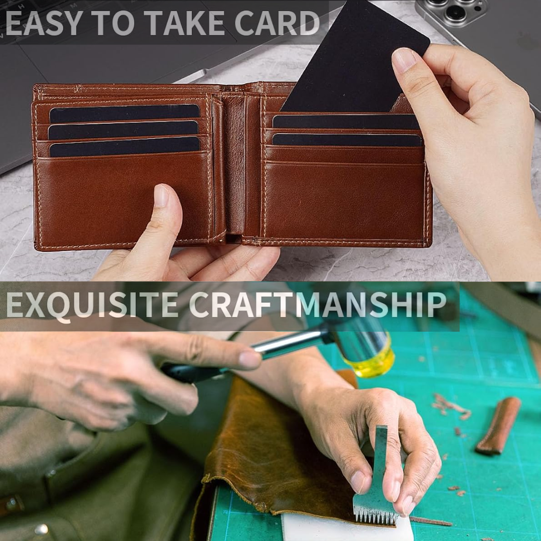 Premium RFID-Blocking Leather Bifold Wallet for Men - SlimArmor-Black-Nora Luxe