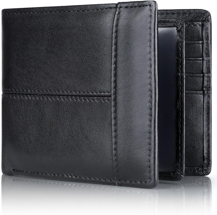 Premium RFID-Blocking Leather Bifold Wallet for Men - SlimArmor-Black-Nora Luxe