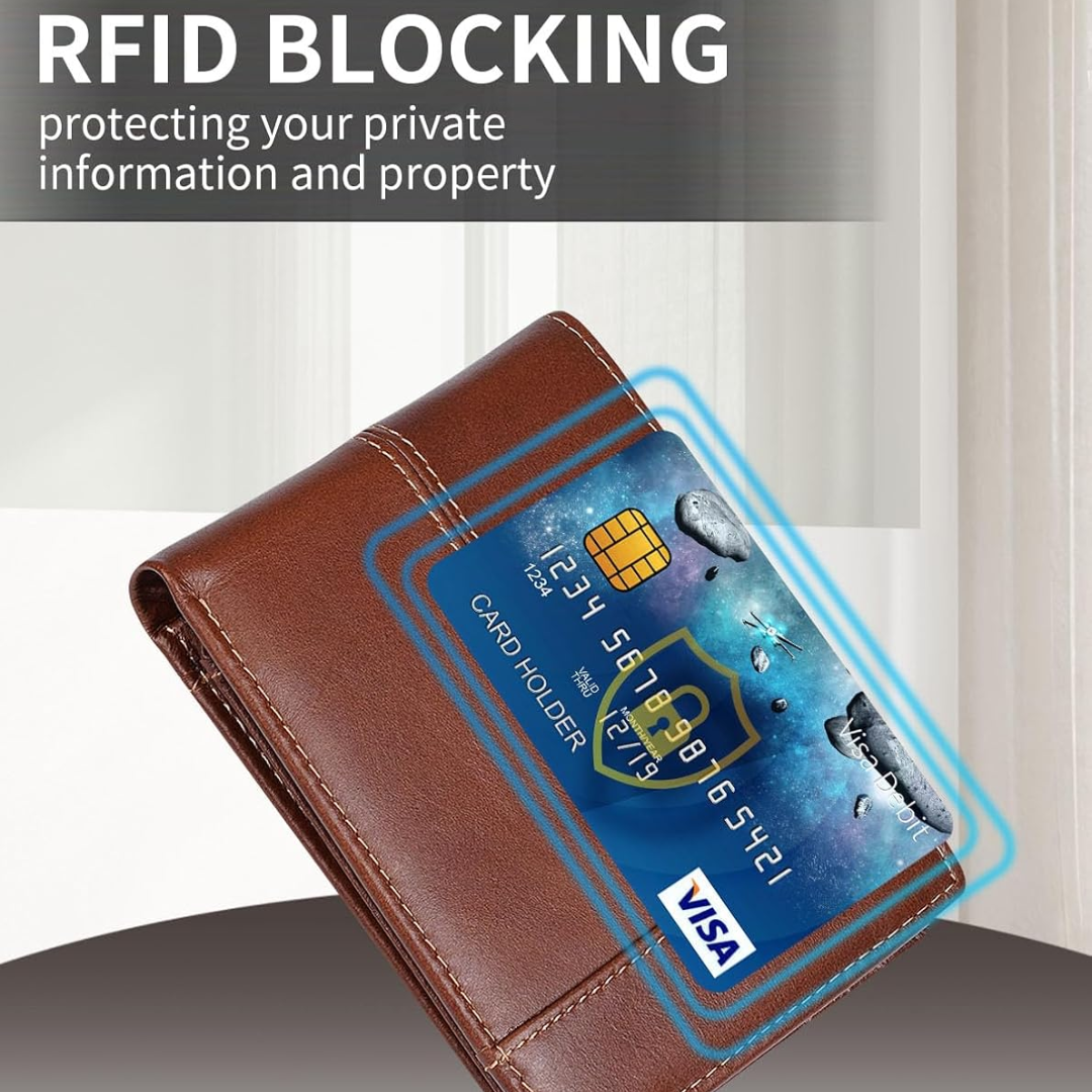 Premium RFID-Blocking Leather Bifold Wallet for Men - SlimArmor-Black-Nora Luxe