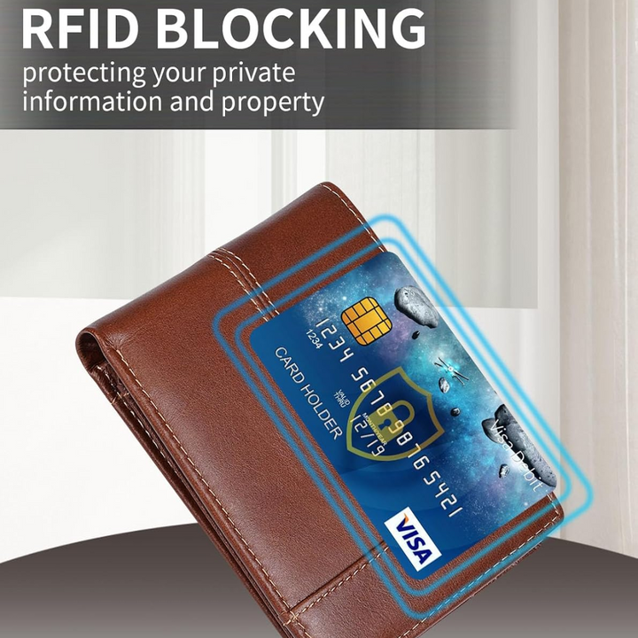 Premium RFID-Blocking Leather Bifold Wallet for Men - SlimArmor-Black-Nora Luxe
