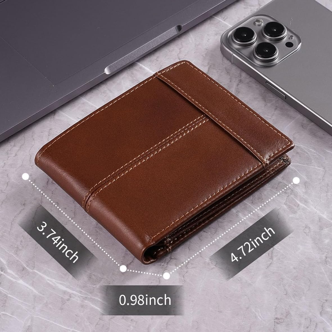 Premium RFID-Blocking Leather Bifold Wallet for Men - SlimArmor-Black-Nora Luxe