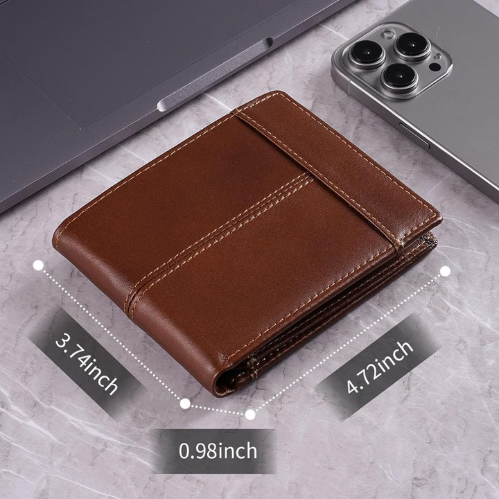 Premium RFID-Blocking Leather Bifold Wallet for Men - SlimArmor-Black-Nora Luxe