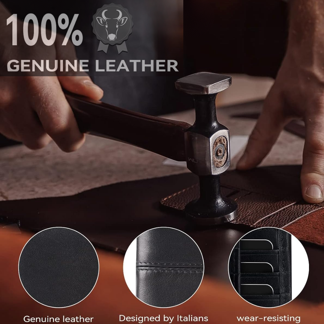 Premium RFID-Blocking Leather Bifold Wallet for Men - SlimArmor-Black-Nora Luxe
