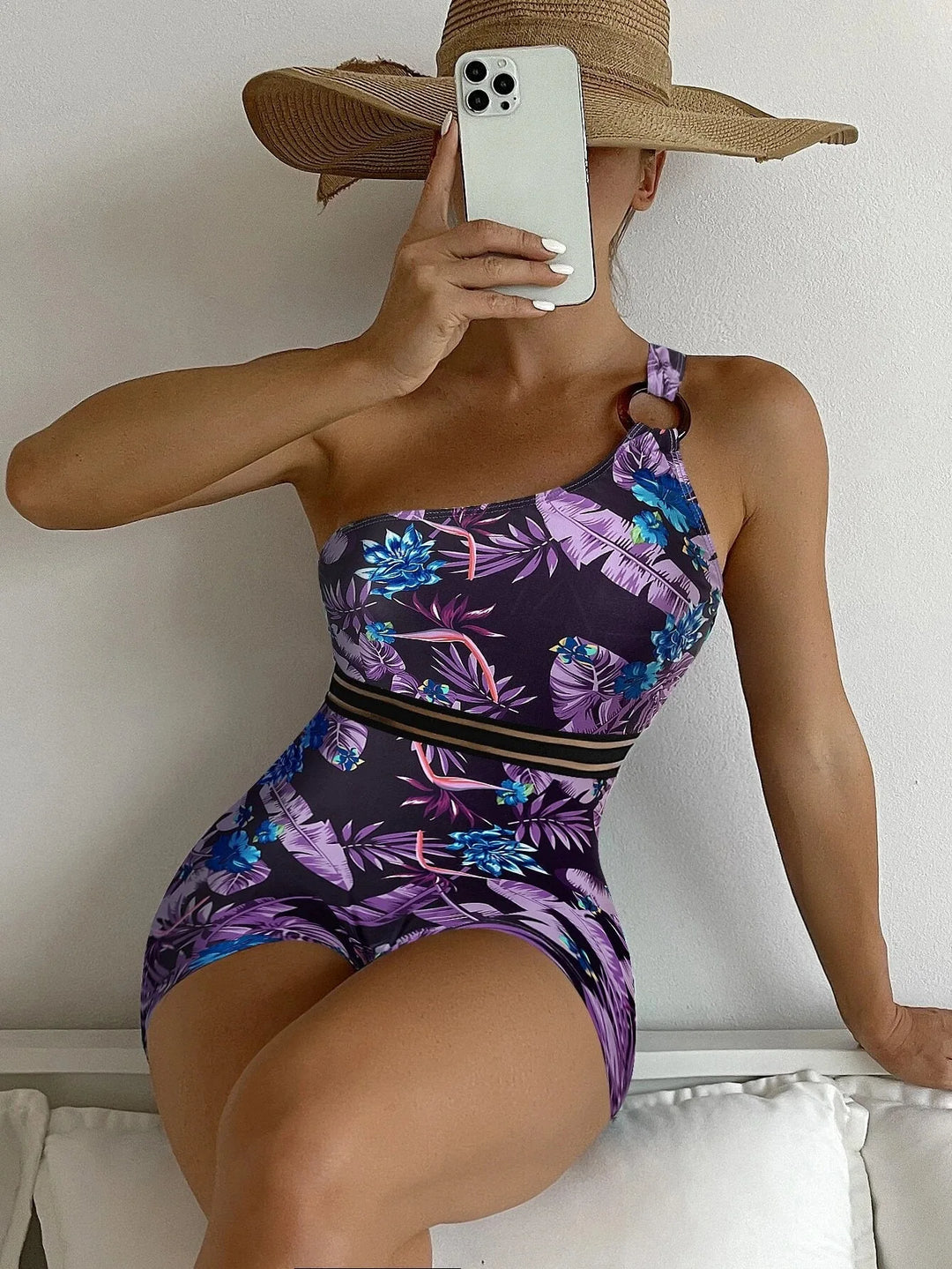 Printed Finally Swimsuit – Calista-Purple-S-State of Style