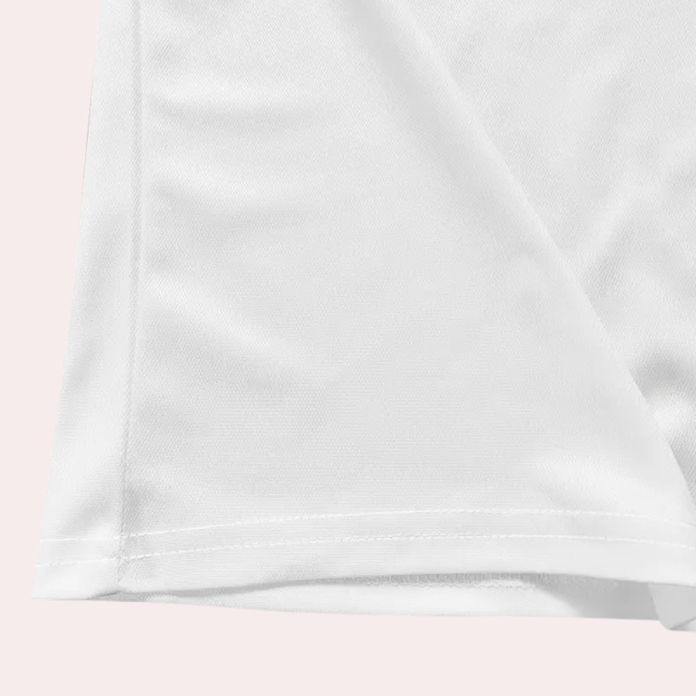 Printed White Polo for Men - Lucas-S-Nora Luxe