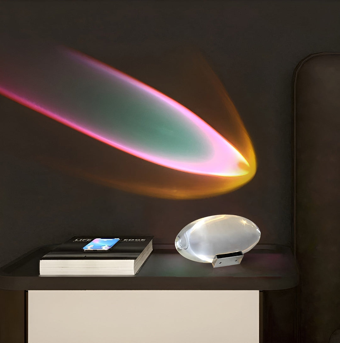 Prismatic Projector Lamp with LED – Lunara-S (Diameter 8cm x H 5cm)-The Livary