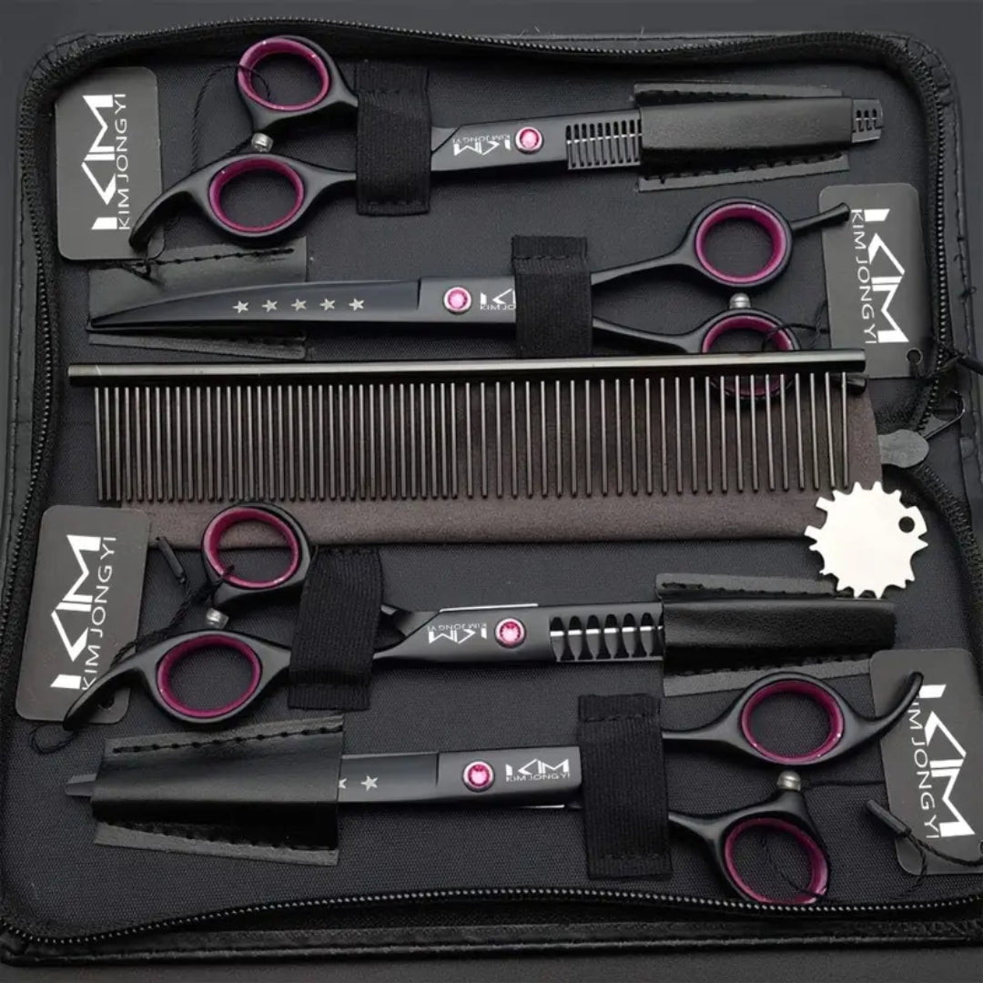 Professional Dog Grooming Scissors Trim Set - PrecisionPaw-Nora Luxe