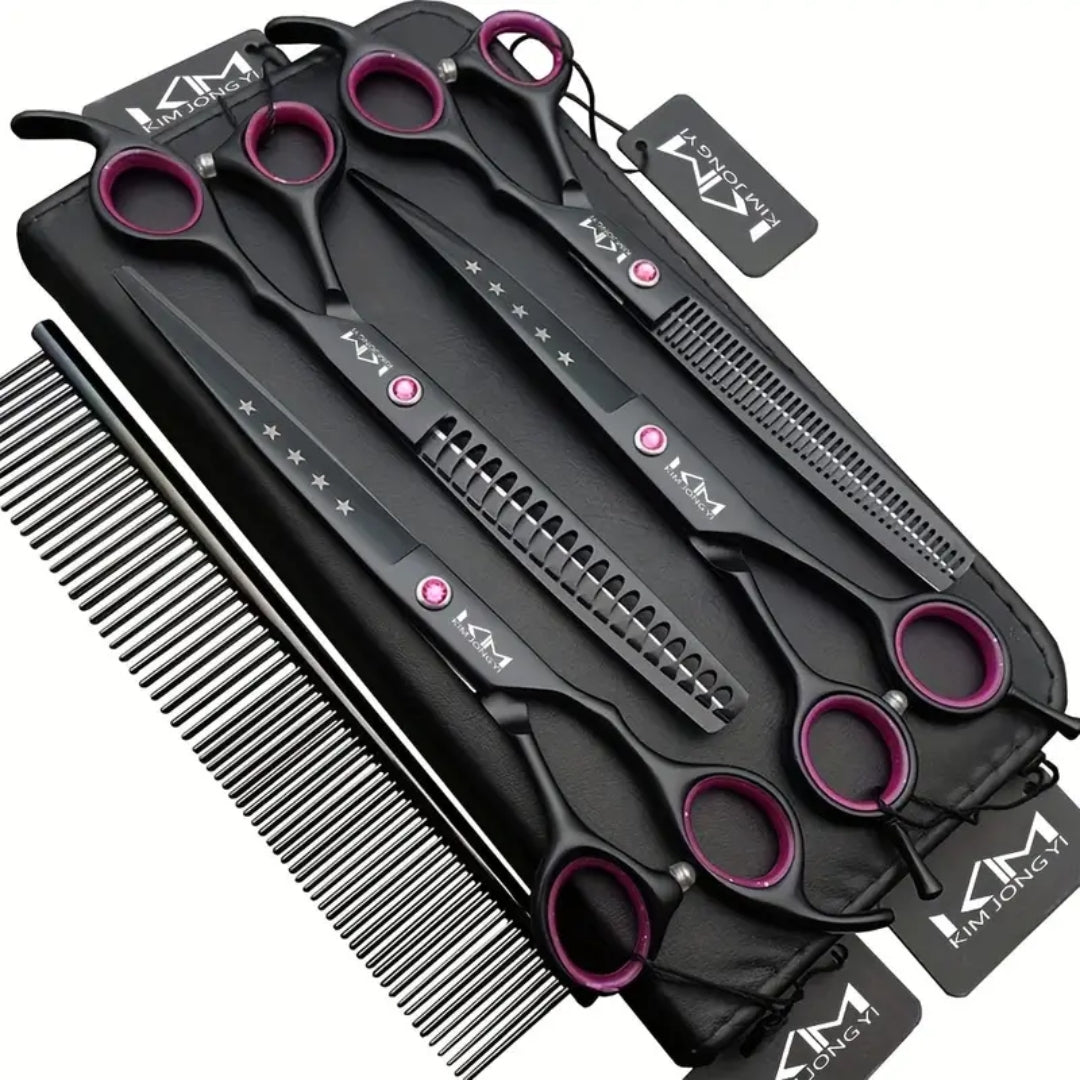 Professional Dog Grooming Scissors Trim Set - PrecisionPaw-Nora Luxe