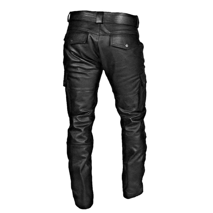 PU Leather Biker Trousers for Men - Alex-Black-S-Nora Luxe