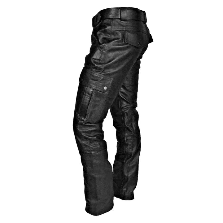 PU Leather Biker Trousers for Men - Alex-Black-S-Nora Luxe