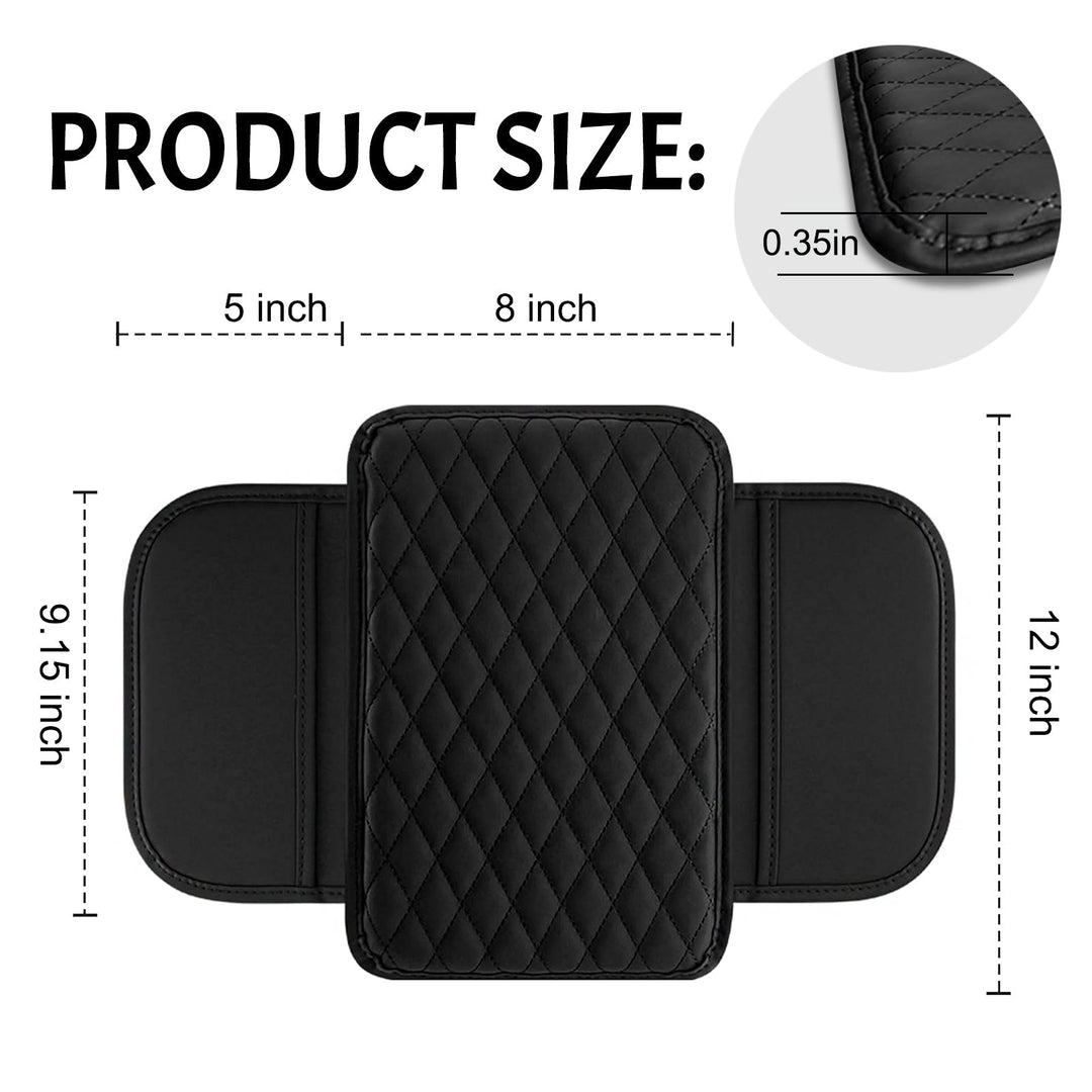 PU Leather Car Armrest Mat-Black-Nora Luxe