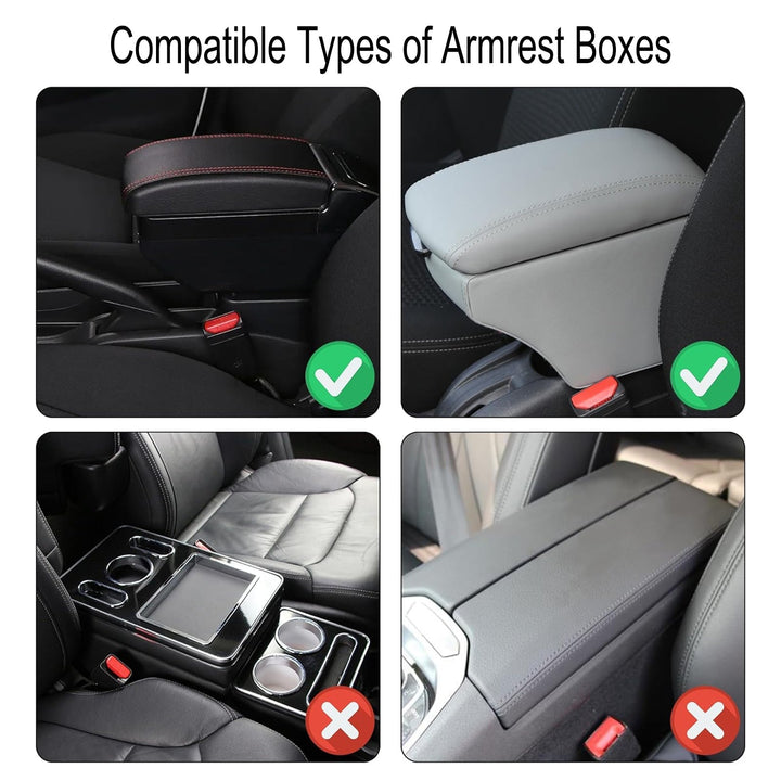 PU Leather Car Armrest Mat-Black-Nora Luxe