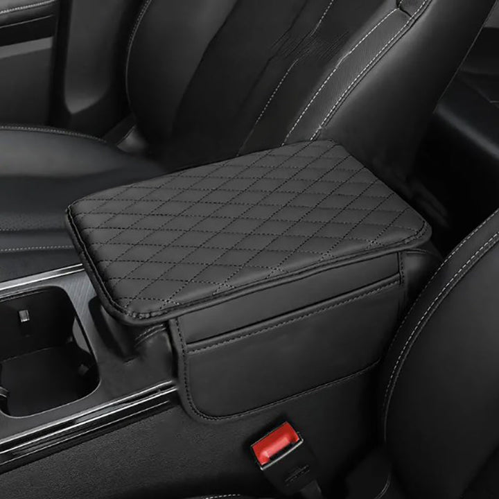 PU Leather Car Armrest Mat-Black-Nora Luxe