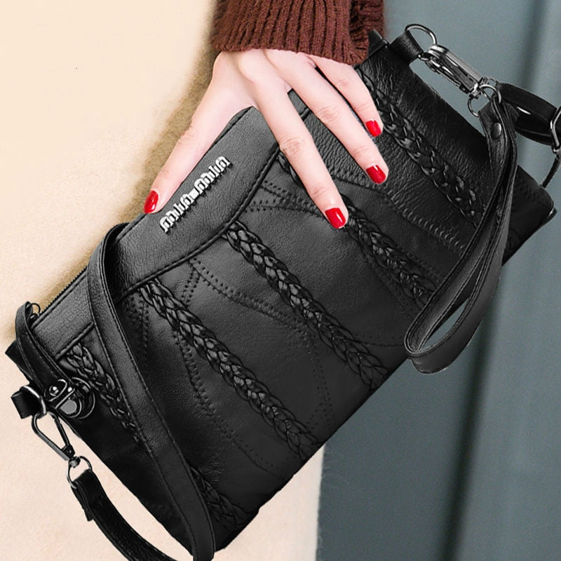 PU Leather Women’s Crossbody Clutch with Spacious Interior