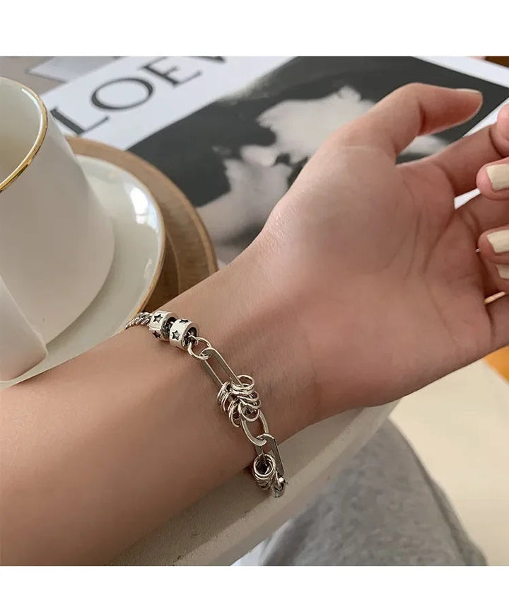 Punk Passion Silver Cuff Bracelet | Bold Fashion Statement-Nora Luxe