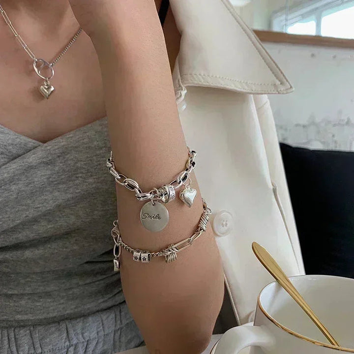 Punk Passion Silver Cuff Bracelet | Bold Fashion Statement-Nora Luxe