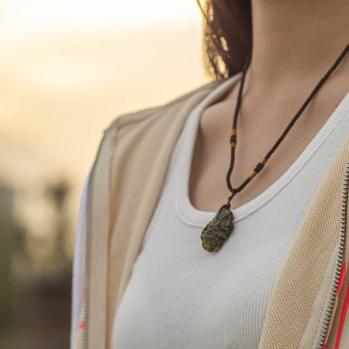 Purification Green Moldavite Necklace - Alina-Necklace + Natural Stone-3-5g-Nora Luxe