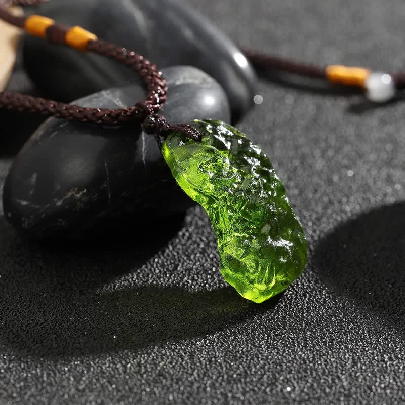 Purification Green Moldavite Necklace - Alina-Necklace + Natural Stone-3-5g-Nora Luxe