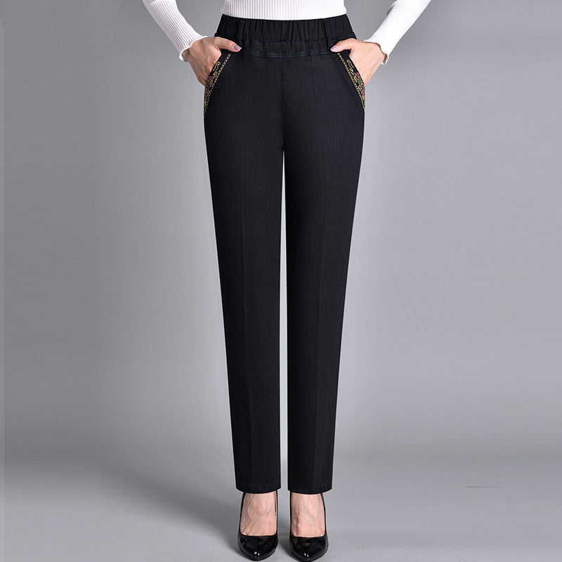 Push-up Jeans - Ella with warm inner lining and perfect fit!-Black (without lining)-XL-Nora Luxe