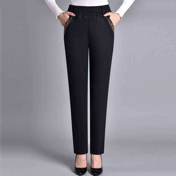 Push-up Jeans - Ella with warm inner lining and perfect fit!-Black (without lining)-XL-Nora Luxe