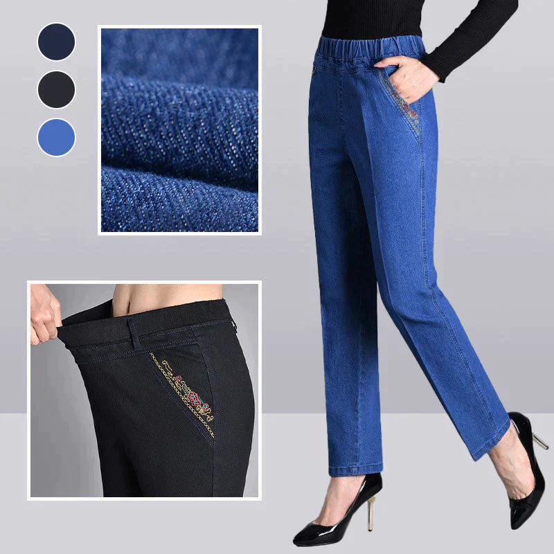 Push-up Jeans - Ella with warm inner lining and perfect fit!-Light blue (without lining)-XL-Nora Luxe