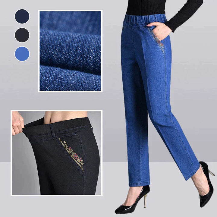 Push-up Jeans - Ella with warm inner lining and perfect fit!-Light blue (without lining)-XL-Nora Luxe