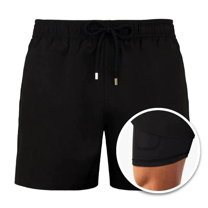 Quick-Drying Men's Swim Shorts with Modern Fit – Dario-Black-S-State of Style
