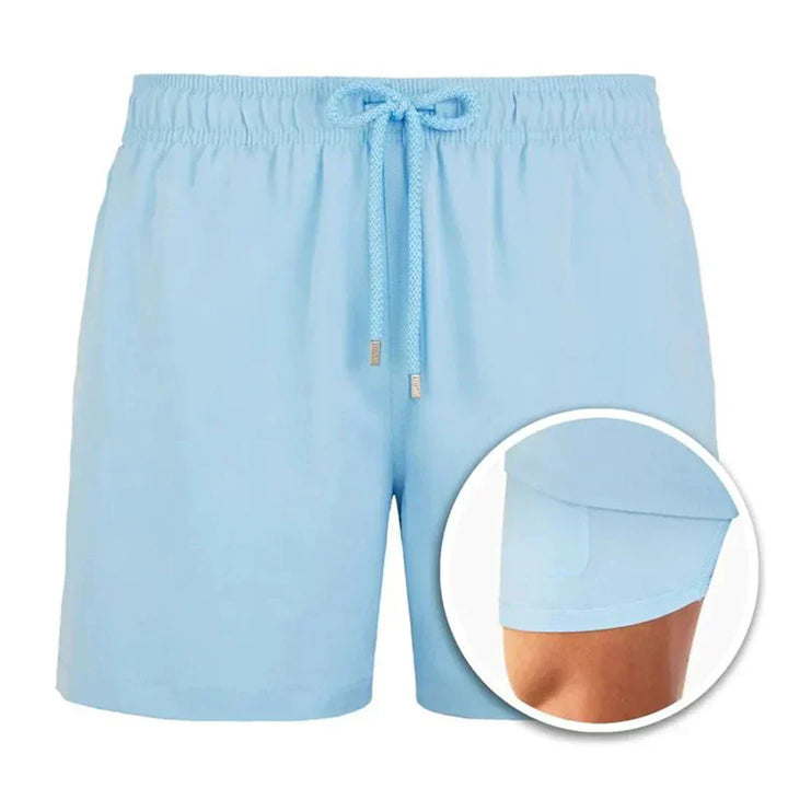 Quick-Drying Men's Swim Shorts with Modern Fit – Dario-Light blue-S-State of Style