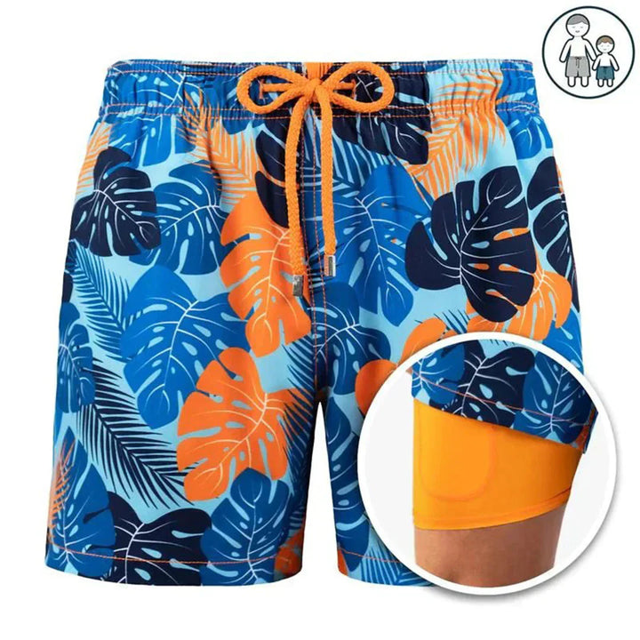 Quick-Drying Men's Swim Shorts with Modern Fit – Dario-Tropical-S-State of Style