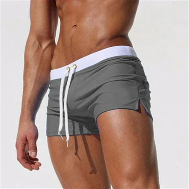 Quick-drying men's swim shorts with pockets – Leano-Gray-S-Nora Luxe
