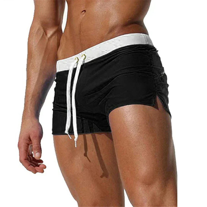 Quick-drying men's swim shorts with pockets – Leano-White-S-Nora Luxe