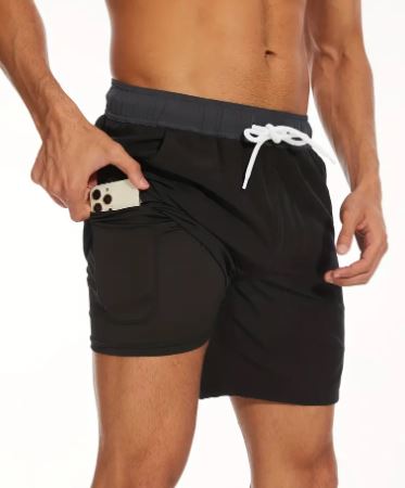 Quick-drying men's swim shorts with stretch & mobile phone pocket – Jonas-Black-S-Nora Luxe