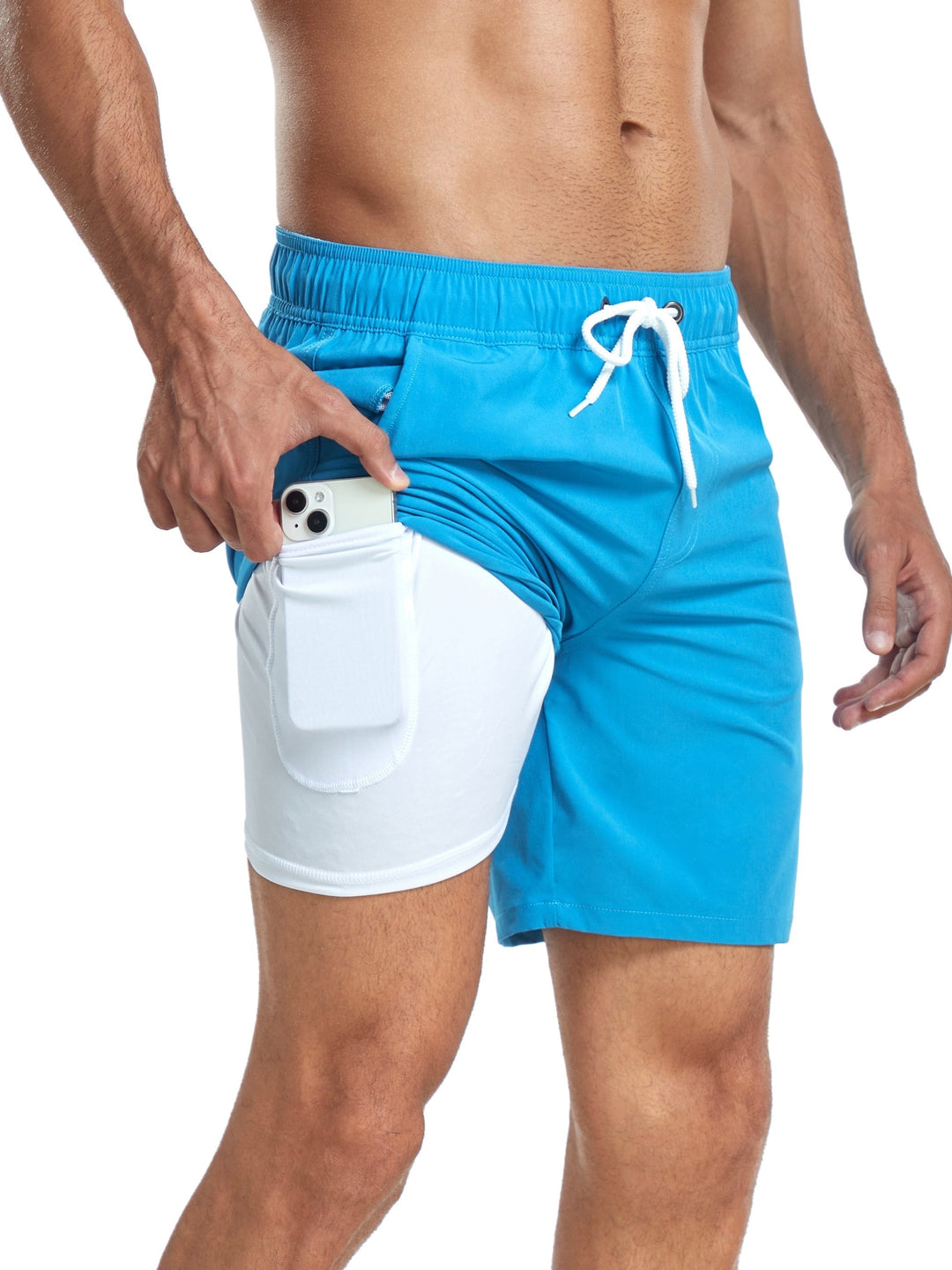 Quick-drying men's swim shorts with stretch & mobile phone pocket – Jonas-Blue-S-Nora Luxe