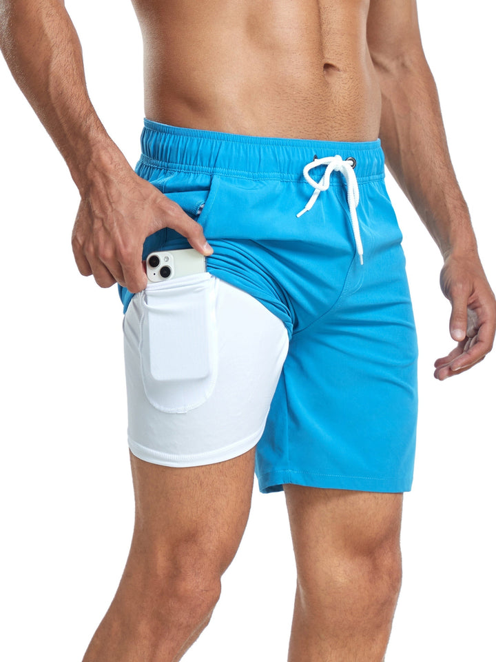 Quick-drying men's swim shorts with stretch & mobile phone pocket – Jonas-Blue-S-Nora Luxe