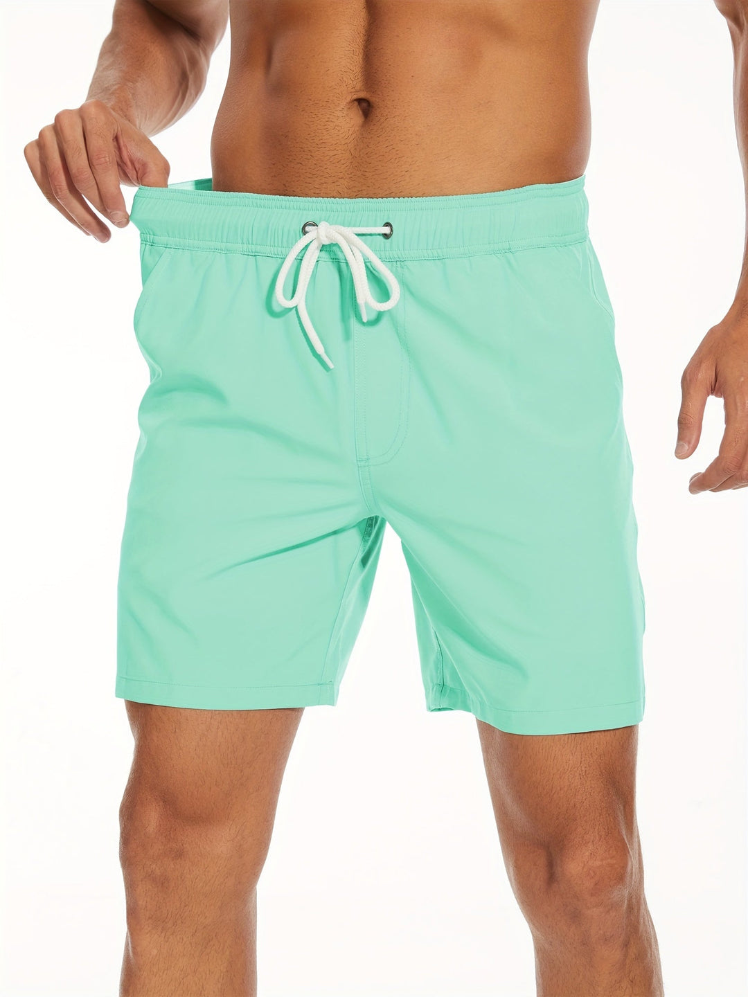 Quick-drying men's swim shorts with stretch & mobile phone pocket – Jonas-Ocean blue-S-Nora Luxe