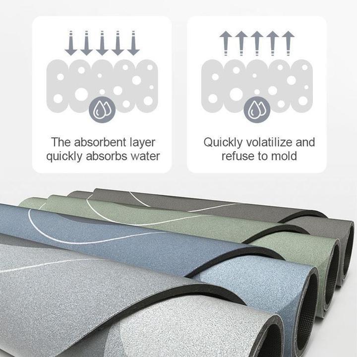 Quick-drying, Super Absorbent Bath Mat - AquaComfort-Blue-Oval-15.75*31.49 inches-Nora Luxe